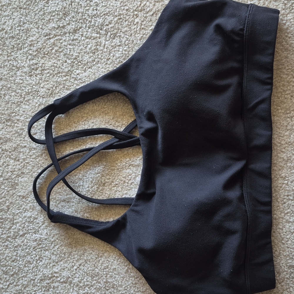 Black Strappy Sports Bra